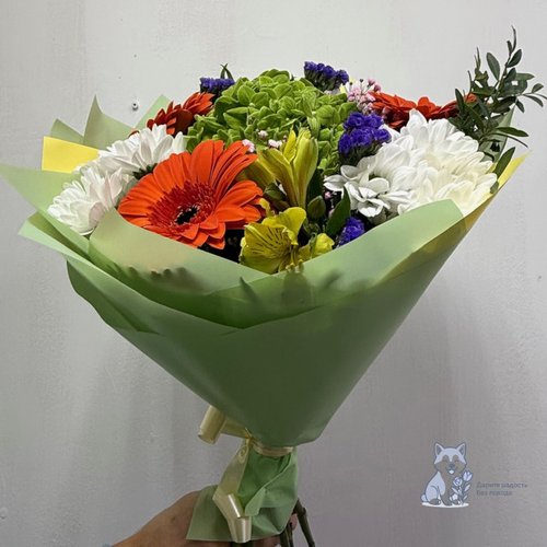 Букет из гербер и гортензии